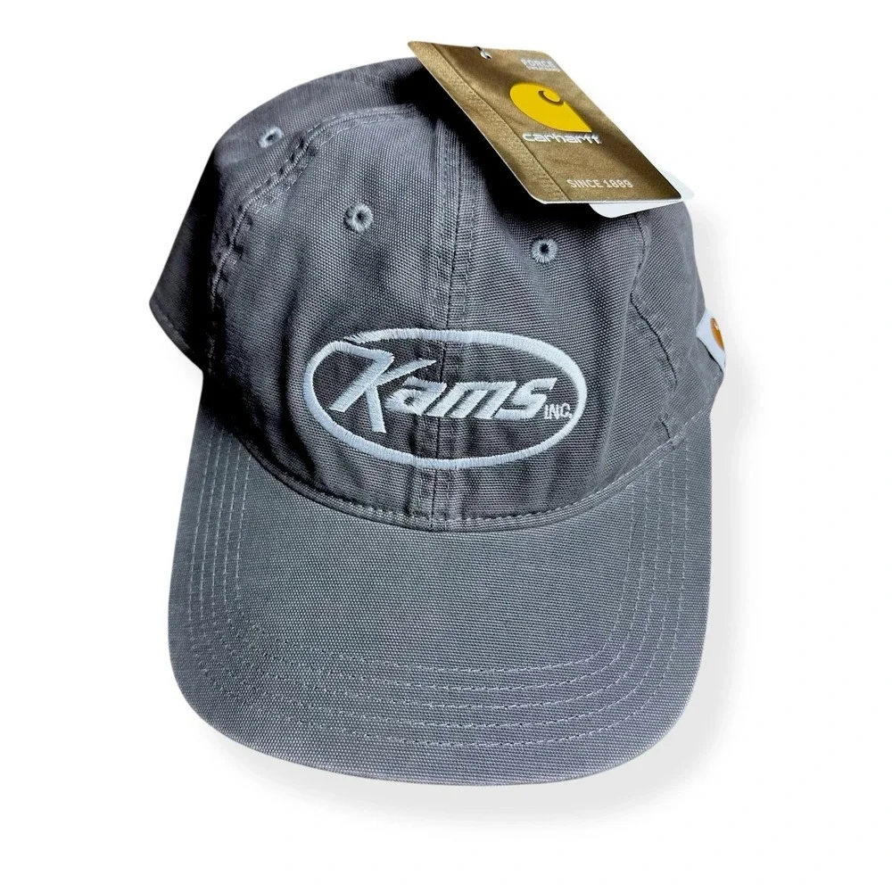 NEW Carhartt Men's Cotton Canvas Hat Adjustable Baseball‎ Cap Gray *Company Logo